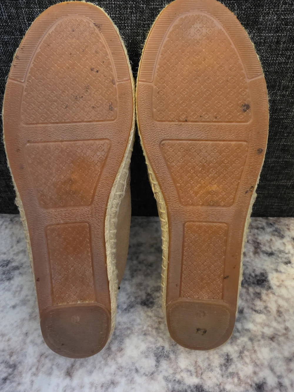 Tory Burch Beige and White Colorblock Canvas Espadrilles